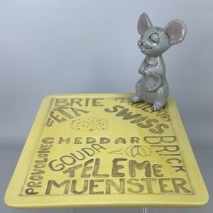 Vtg Ceramic Mouse Toothpick Holder Cheese Plate 8x6” Duncan Enterprises 1978